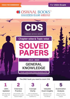 Oswaal CDS Chaperwise Solved Papers GENERAL KNOWLEDGE 2018-2023 [2024 Edition]