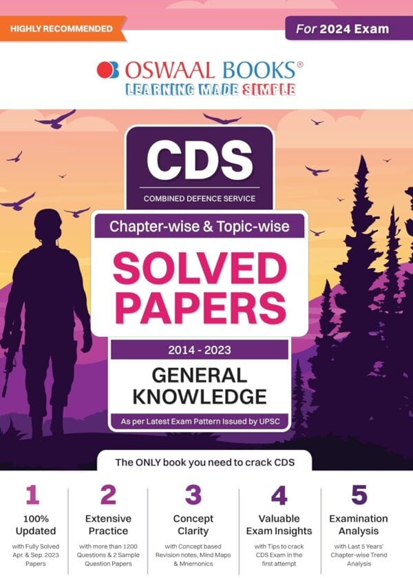 Oswaal CDS Chaperwise Solved Papers GENERAL KNOWLEDGE 2018-2023 [2024 Edition]