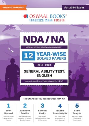 Oswaal NDA-NA 12 Year wise Solved Papers General Ability Test - English [2024 Edition]