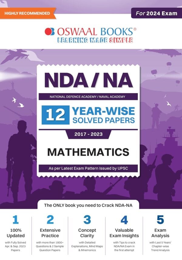 Oswaal NDA-NA 12 Year wise Solved Papers Mathematics [2024 Edition]