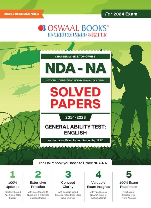 Oswaal NDA-NA Chapterwise Solved Papers General Ability Test - English [2024 Edition]