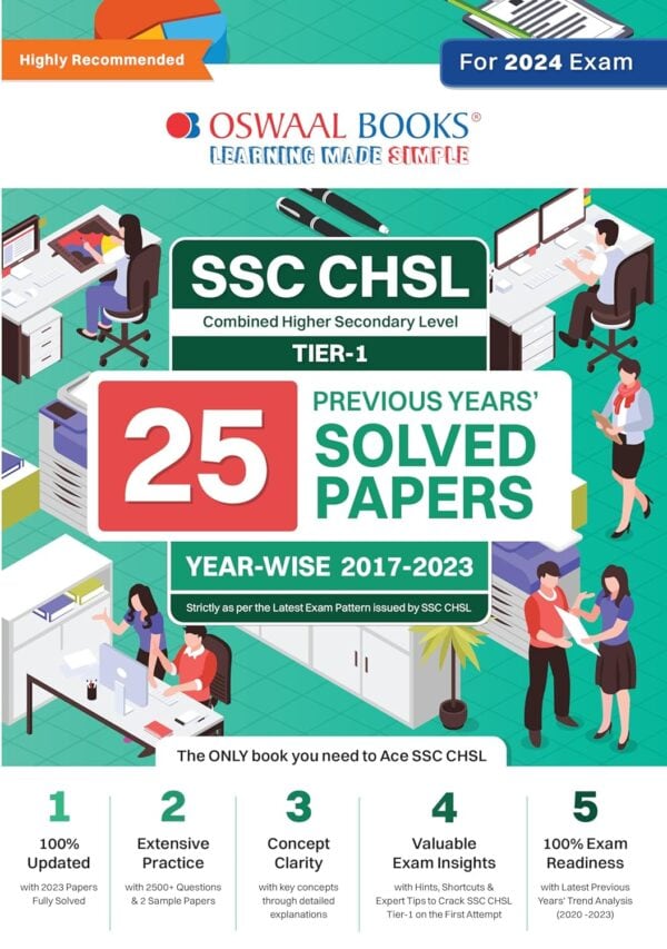 Oswaal SSC CHSL Tier-1 25 Previous Year Solved Papers 2017-2023 [2024 Edition]