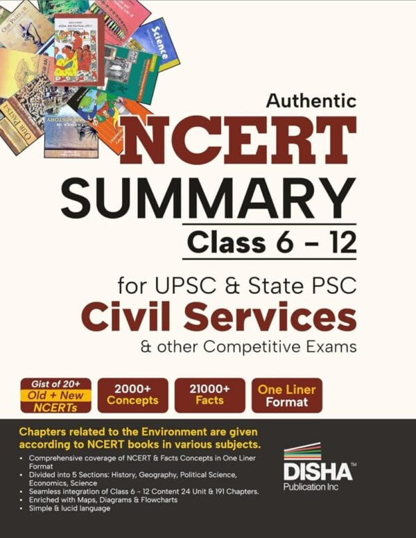 Disha Authentic NCERT Summary (Class 6 to 12) for UPSC - 2024 Edition [English Medium]